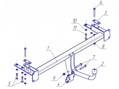 Фаркоп Avtos для Chevrolet Lacetti 2005-2013 CV 04