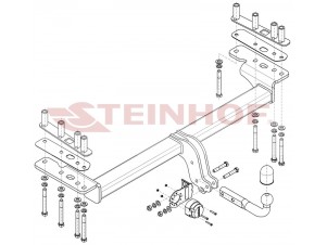 Фаркоп для Land Rover Discovery Sport 2015-2019, кроме авто с полноразмерным запасным колесом (подходит для 7 местной версии) условно-съемное крепление шара №L-104