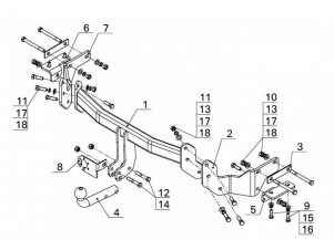 ТСУ Фаркоп Avtos на Hyundai Santa Fe № KI 24
